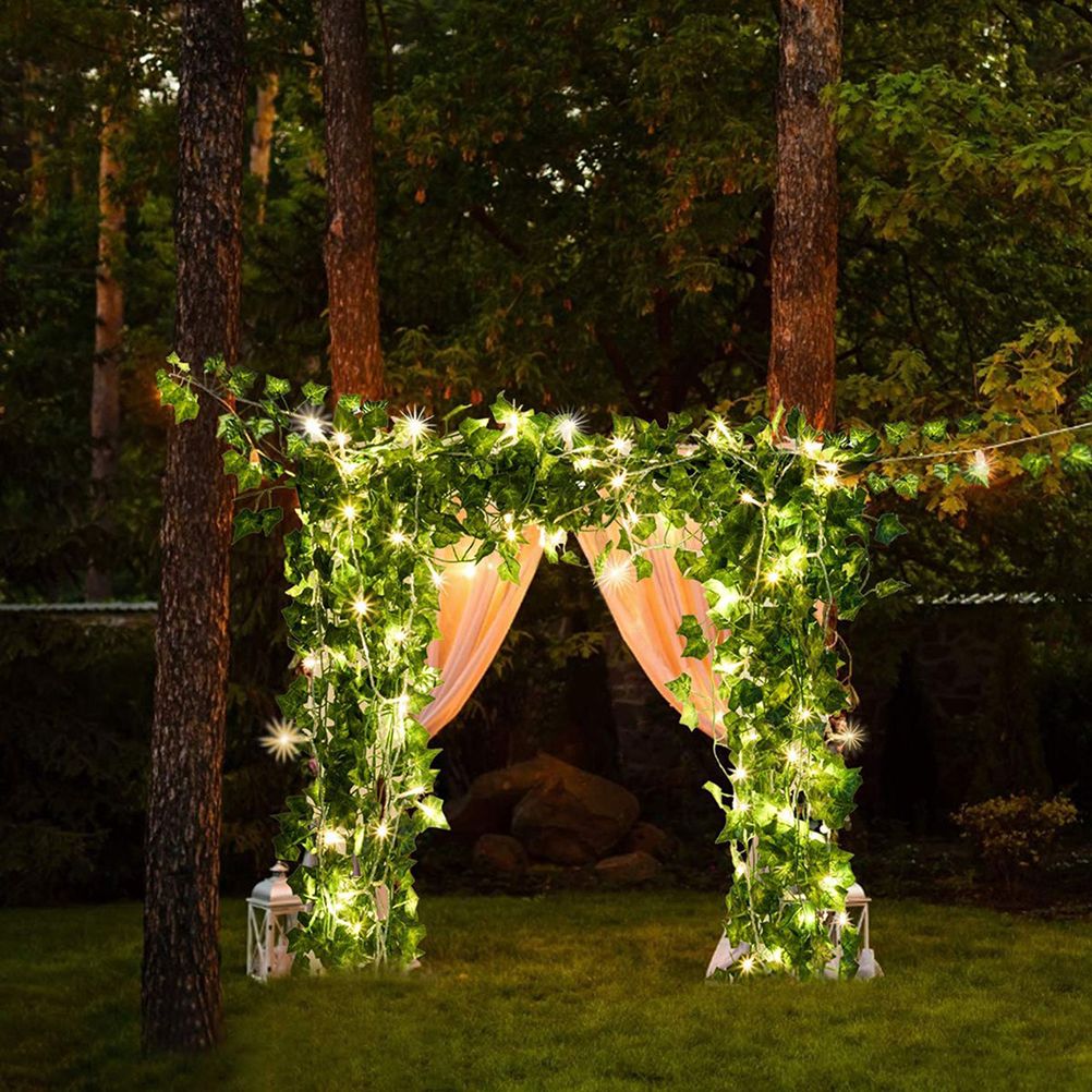 Artificial Plants LED String Light Green Leaf Vine Battery Operated Fairy view 7