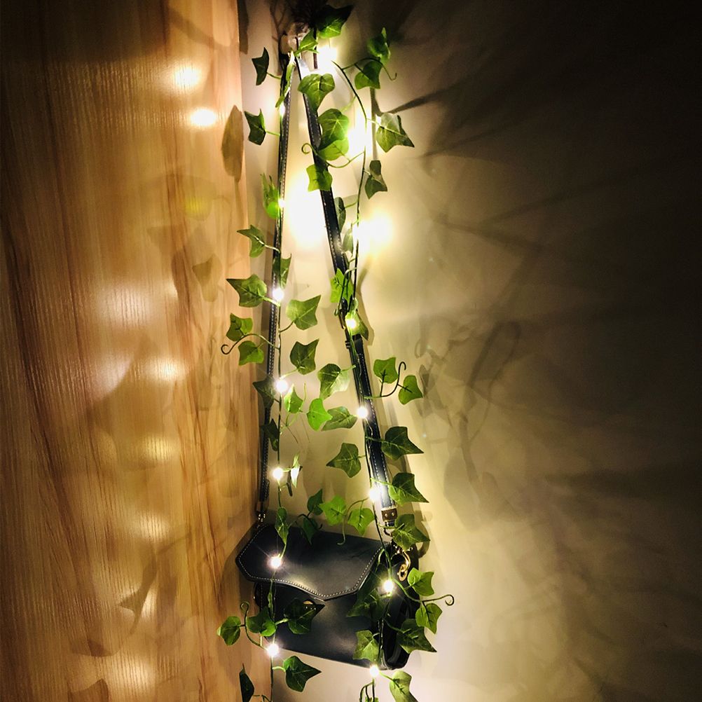 Artificial Plants LED String Light Green Leaf Vine Battery Operated Fairy view 10
