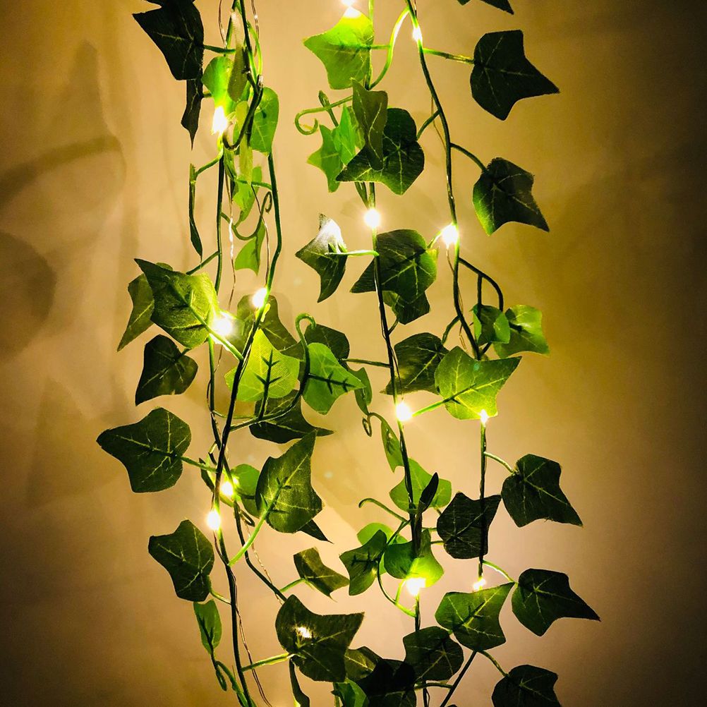 Artificial Plants LED String Light Green Leaf Vine Battery Operated Fairy view 12