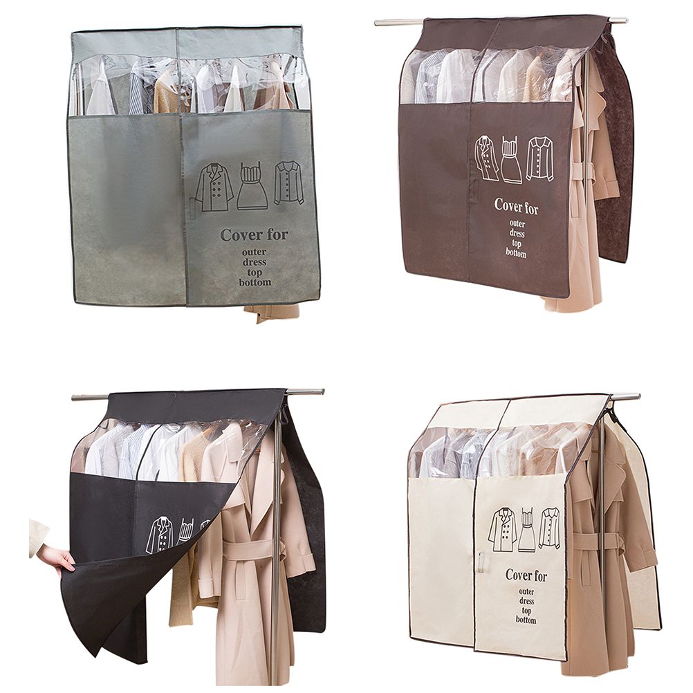 Non Woven Fabric Clothing Dustproof Covers Home Dust Cover Wardrobe Hanger view 3