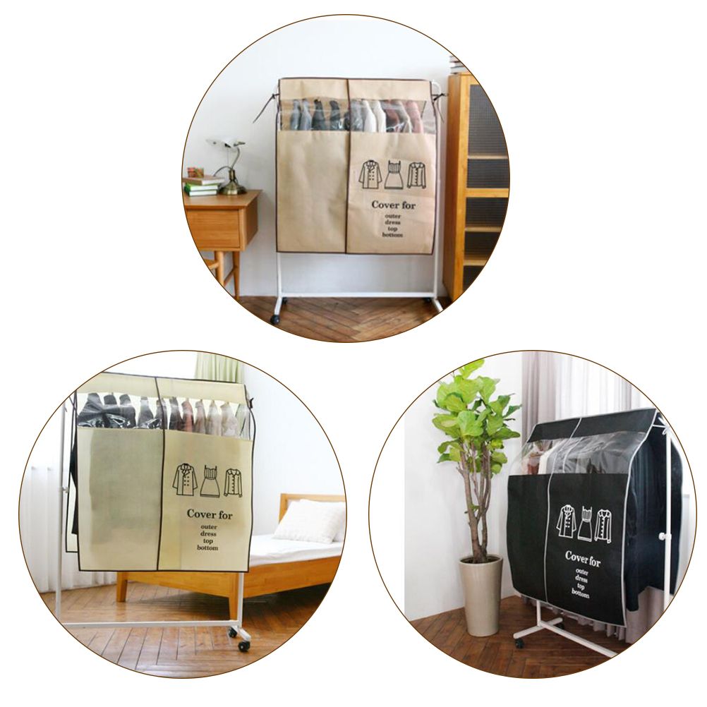 Non Woven Fabric Clothing Dustproof Covers Home Dust Cover Wardrobe Hanger view 5