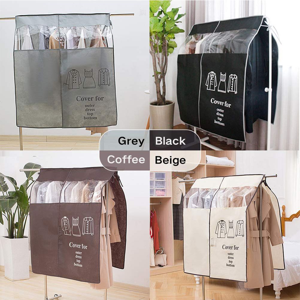 Non Woven Fabric Clothing Dustproof Covers Home Dust Cover Wardrobe Hanger view 8
