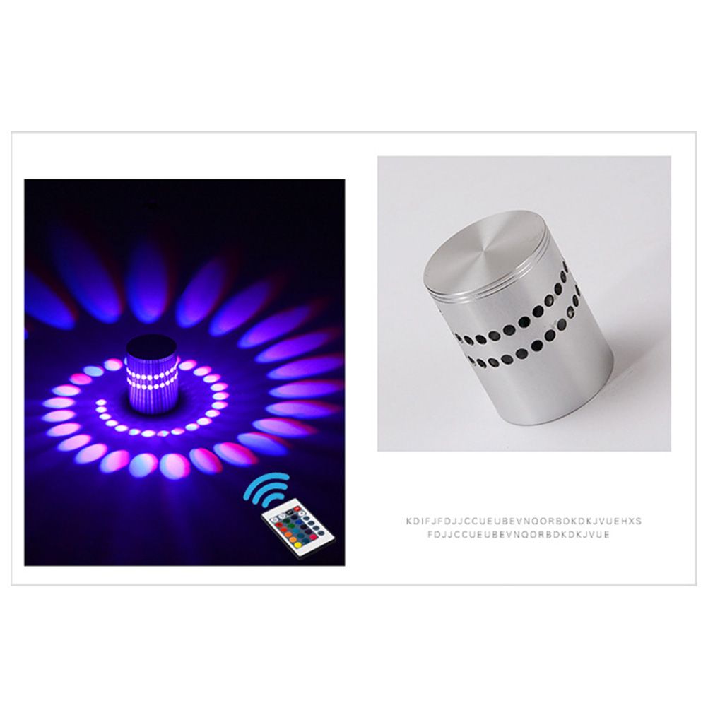 3W RGB LED Wall Light Lamp Spiral Hole Luminous Lighting Sconce with view 3