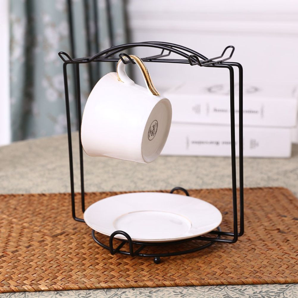 Tea Cups Display Stand Anti Rust Cups Holder Stainless Steel Drying Rack for view 5