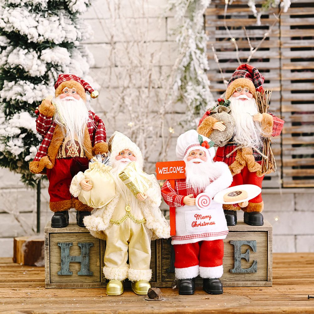 Christmas Santa Claus Decoration Desktop Santa Claus Figure Lifelike Santa view 4