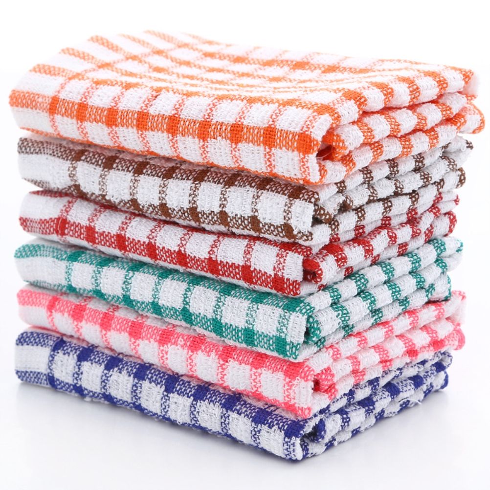 6PCS Cotton Kitchen Tea Towels Absorbent Lint Free Catering Restaurant Cloth view 2