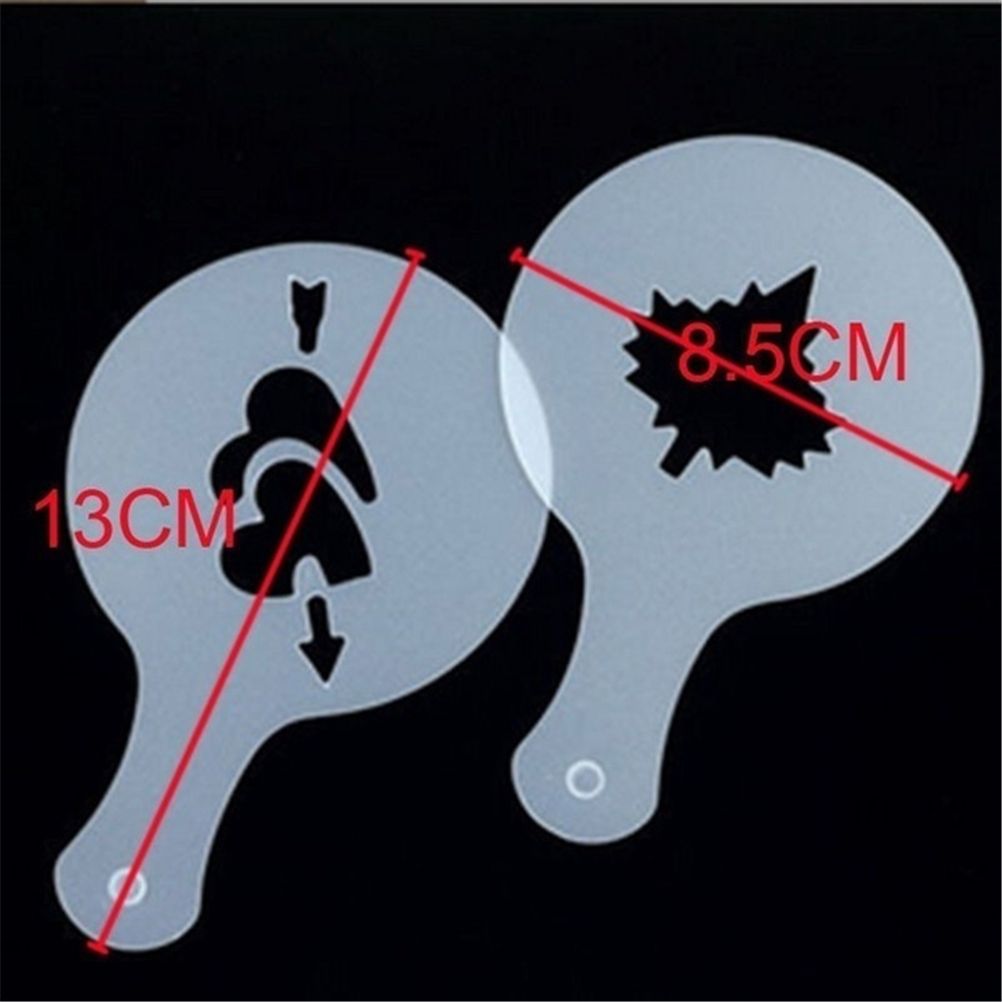 16Pcs Plastic Cappuccino Coffee Foam Spray Template Stencils DIY Decorating view 5
