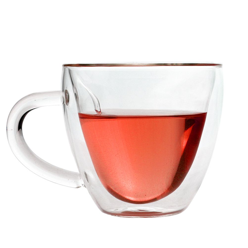 180ml/240ml Heart Shaped Double Wall Glass Mug Heat Resistant Tea Mug view 9