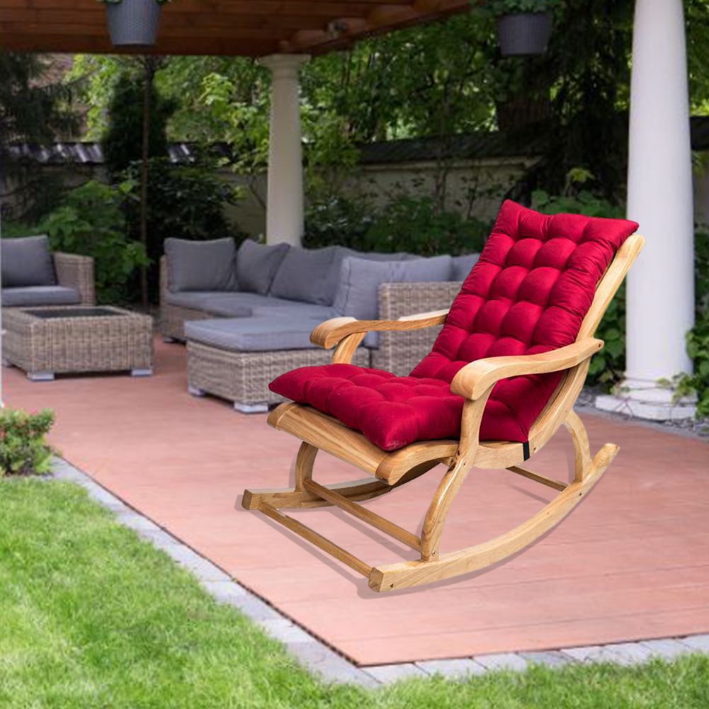 Suede Sun Lounger Chair Cushions Non Slip Rocking Chair Cushion Garden view 5