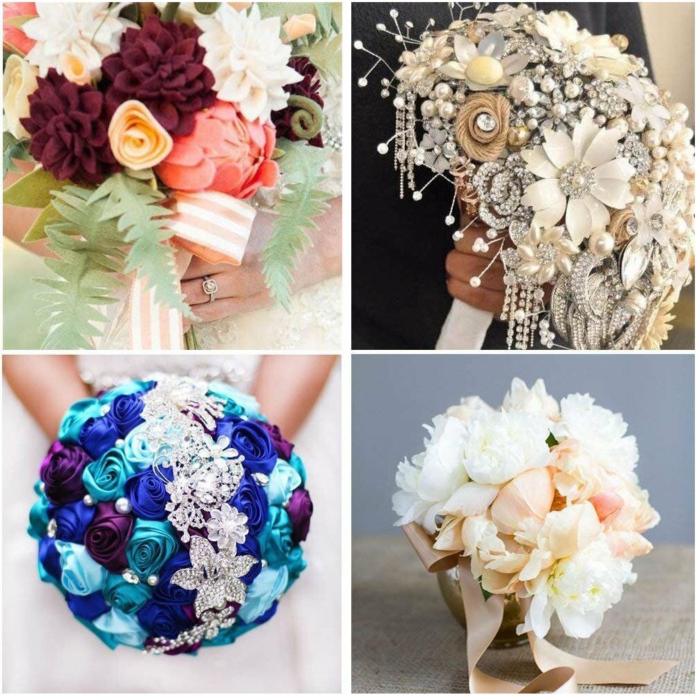 2PCS Foam Bouquet Holder Floral Plastic Handle DIY Bridal Floral Base view 2