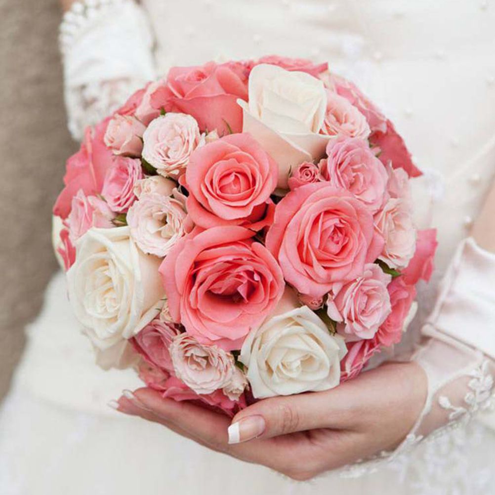 2PCS Foam Bouquet Holder Floral Plastic Handle DIY Bridal Floral Base view 3