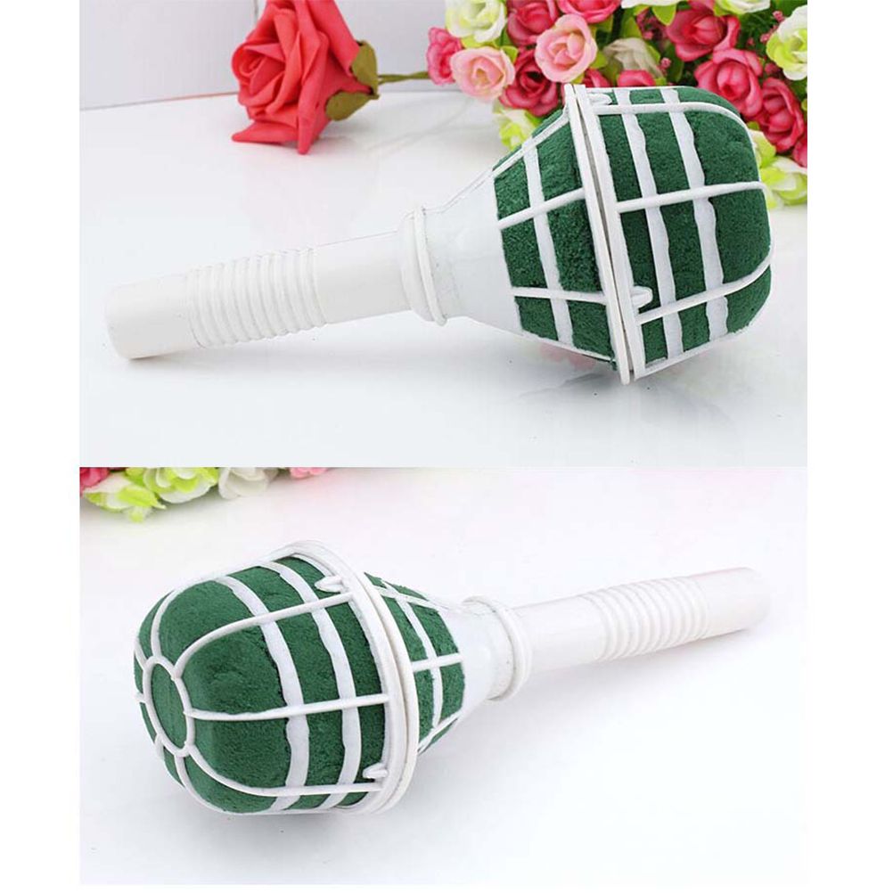 2PCS Foam Bouquet Holder Floral Plastic Handle DIY Bridal Floral Base view 8