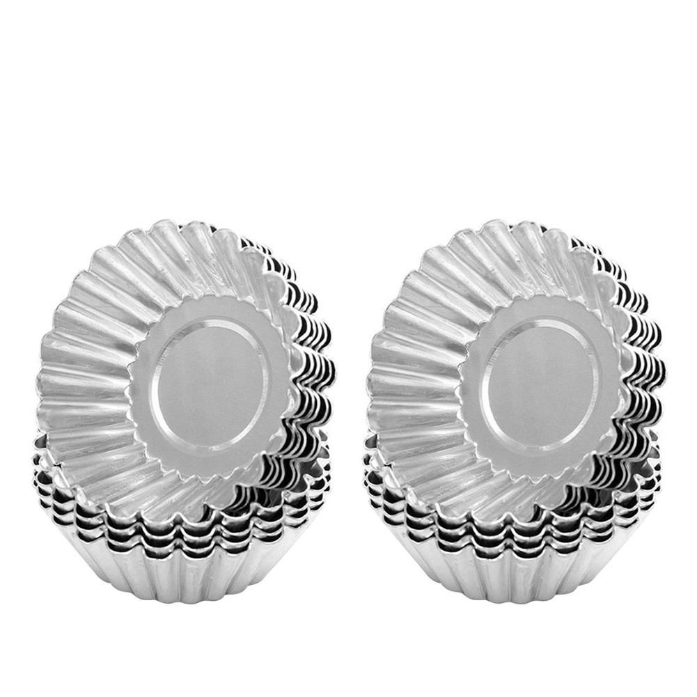 20Pcs Egg Tart Molds Mini Aluminum Cake Muffin Moulds Tins Pans Non Stick