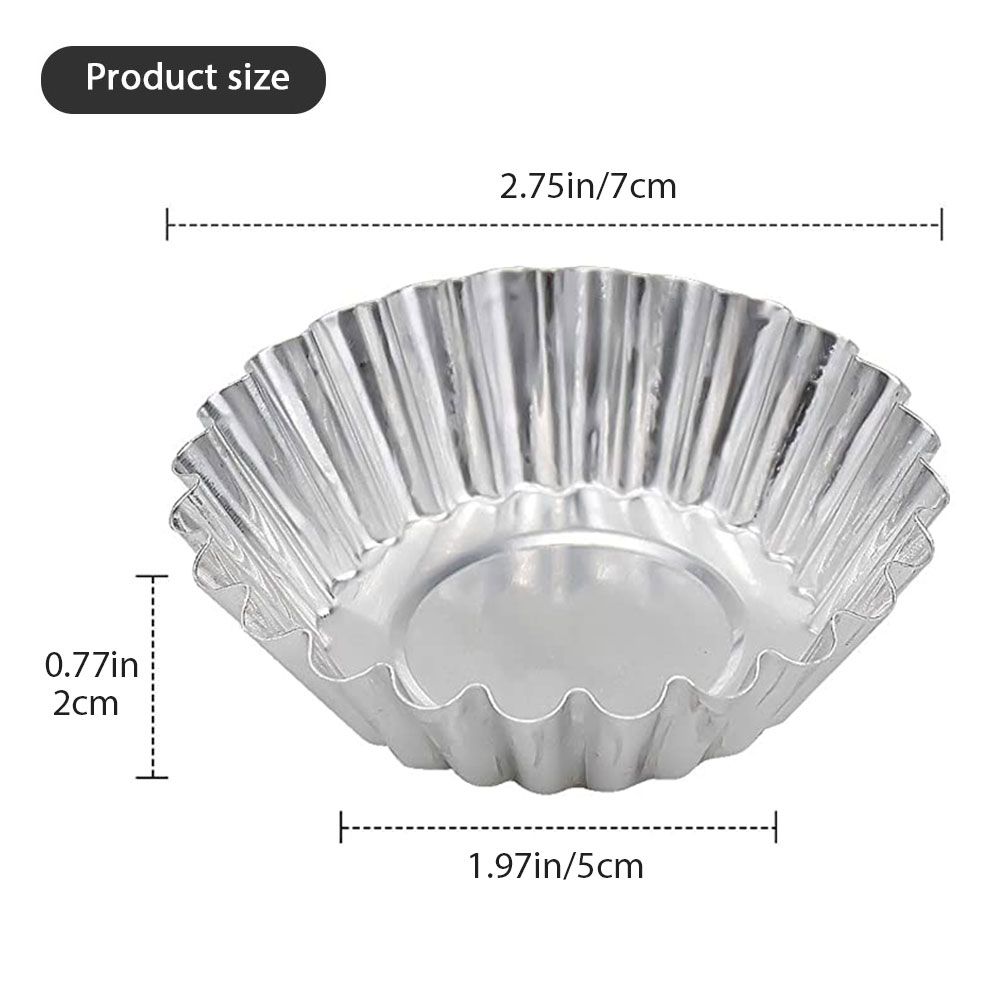 20Pcs Egg Tart Molds Mini Aluminum Cake Muffin Moulds Tins Pans Non Stick view 3