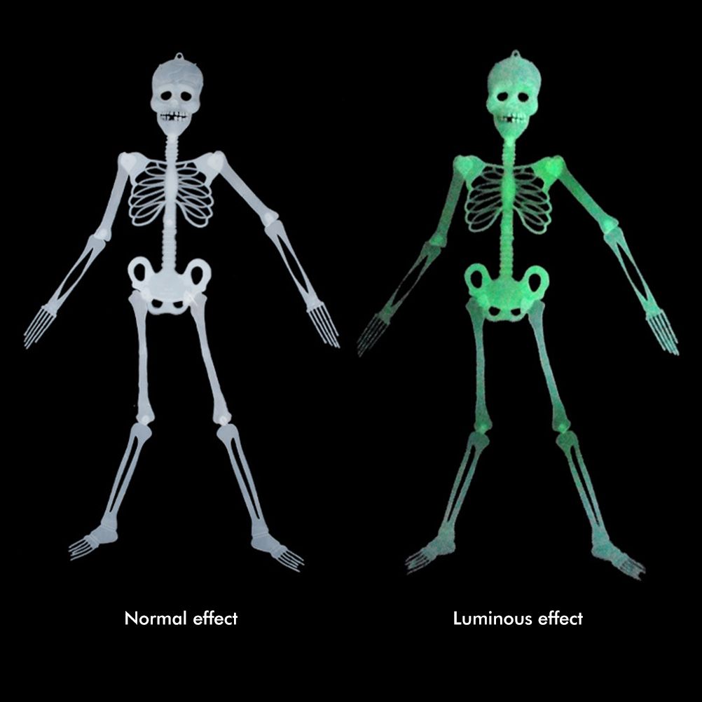 Glowing in the Dark Halloween Skeleton Decor Luminous Lifelike Skeleton Model view 3