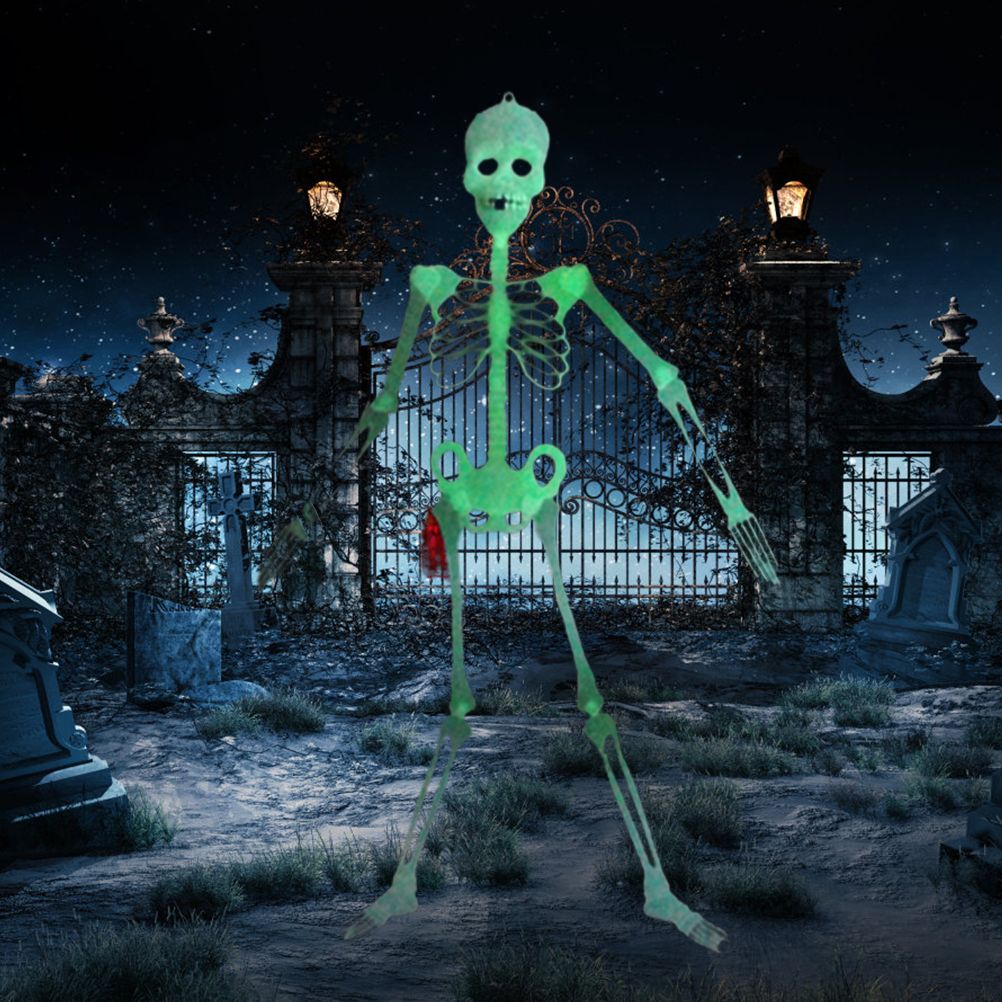 Glowing in the Dark Halloween Skeleton Decor Luminous Lifelike Skeleton Model view 4