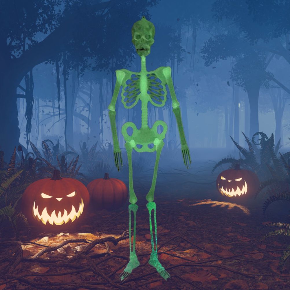 Glowing in the Dark Halloween Skeleton Decor Luminous Lifelike Skeleton Model view 5