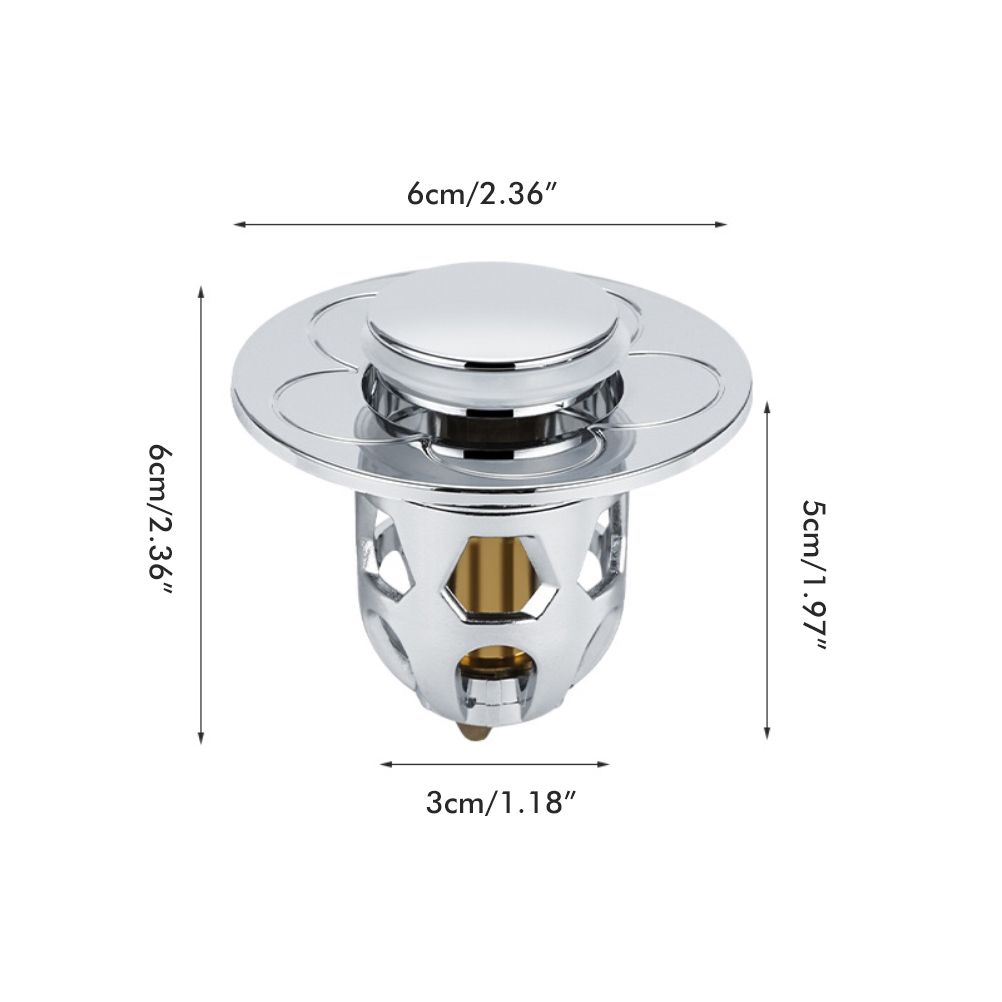 Sink Plug Stainless Steel Pop Up Sink Plug Universal Drain Plug for Countertop view 2