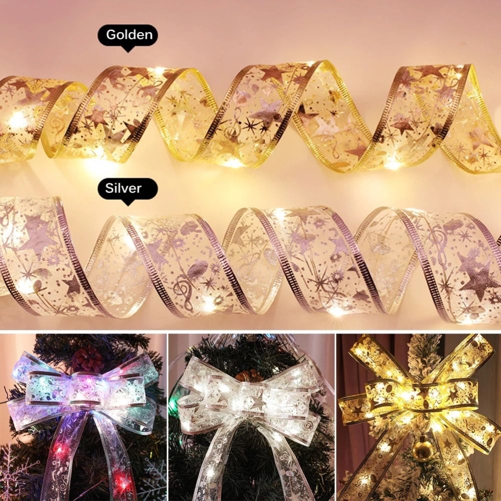 Christmas Fairy Lights Ribbon Christmas Lights Battery Operated String Lights view 2