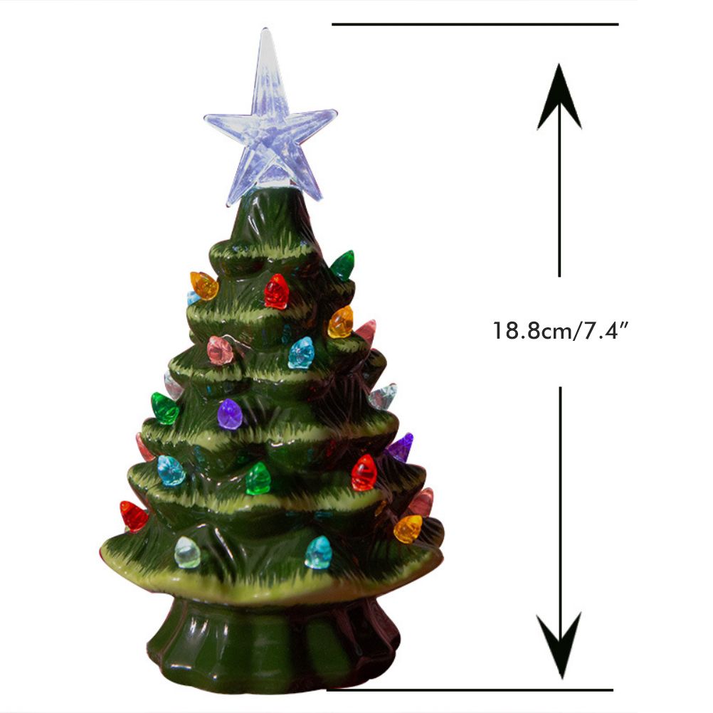 18.8cm Lighted Ceramic Christmas Tree Christmas Tabletop Decorations Christmas view 2
