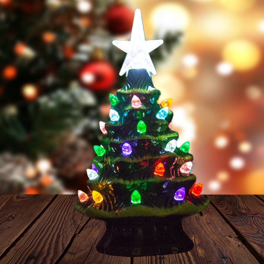 18.8cm Lighted Ceramic Christmas Tree Christmas Tabletop Decorations Christmas view 4