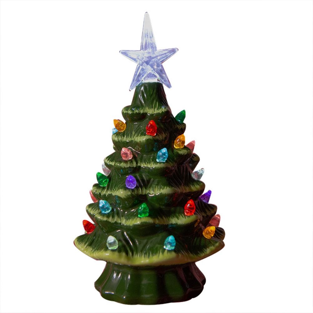 18.8cm Lighted Ceramic Christmas Tree Christmas Tabletop Decorations Christmas view 5