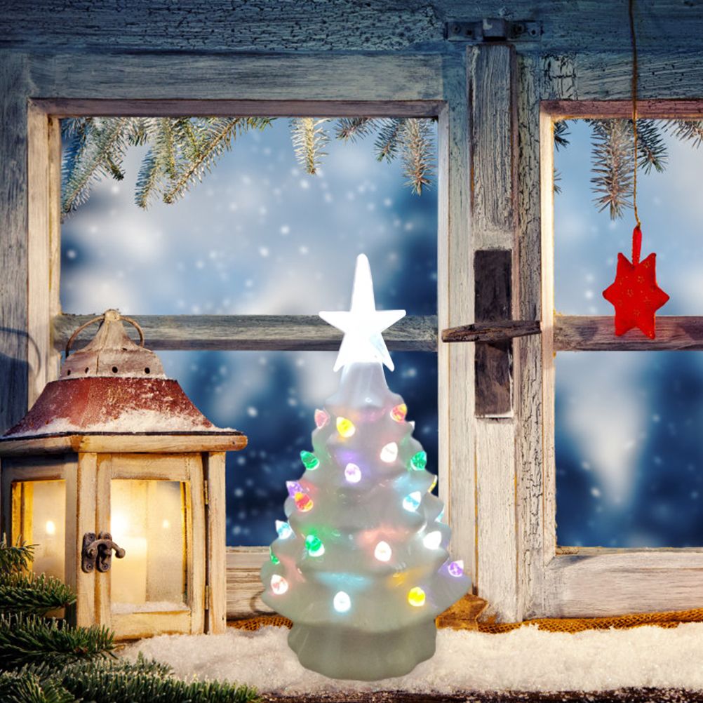 18.8cm Lighted Ceramic Christmas Tree Christmas Tabletop Decorations Christmas view 3