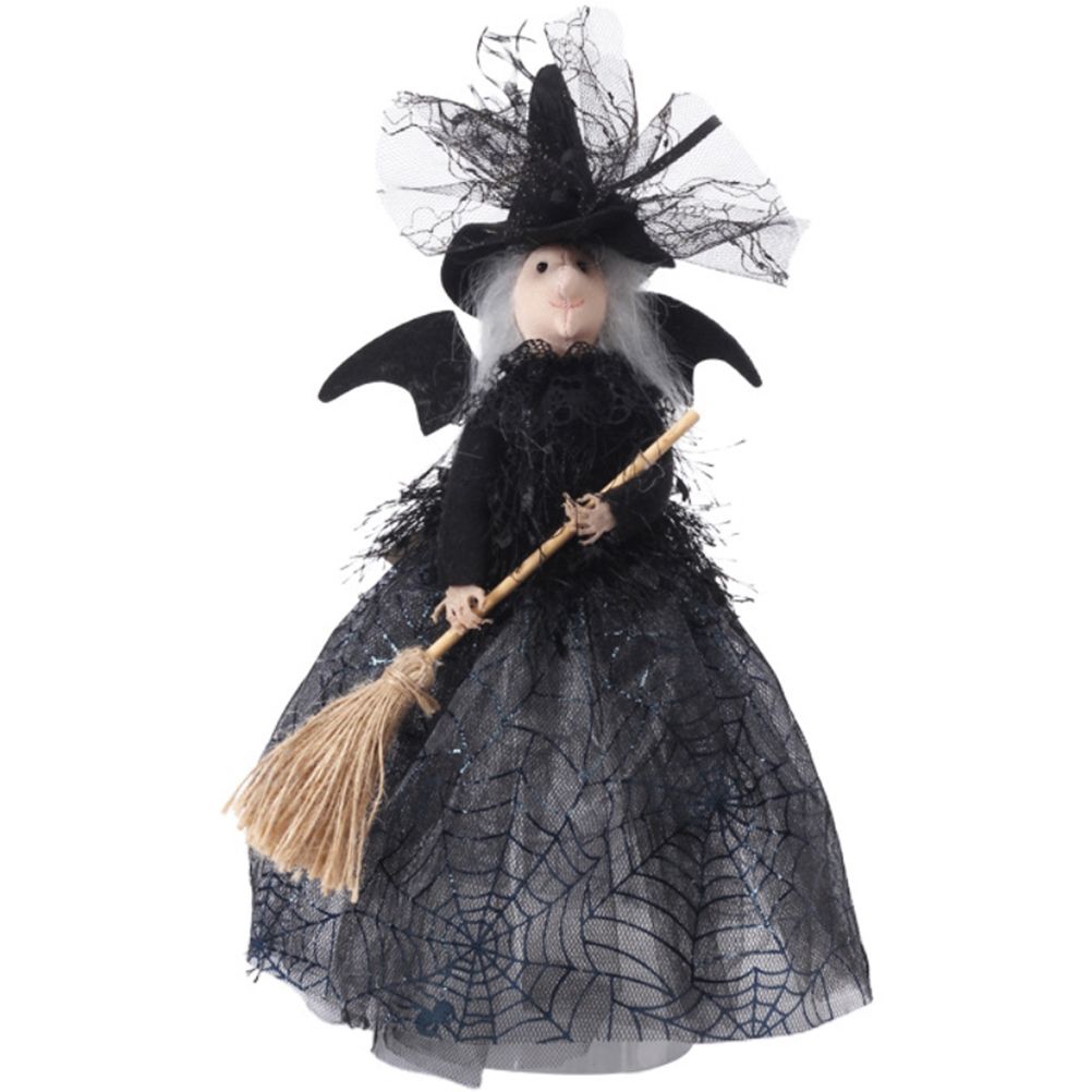 Halloween Veil Witch with Spider Web Skirt Doll Halloween Desktop Ornament