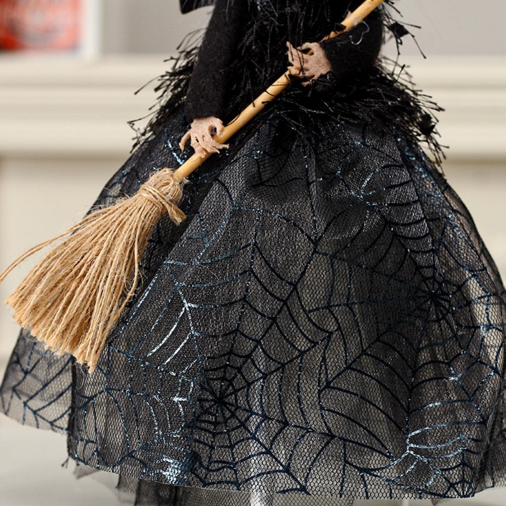 Halloween Veil Witch with Spider Web Skirt Doll Halloween Desktop Ornament view 5
