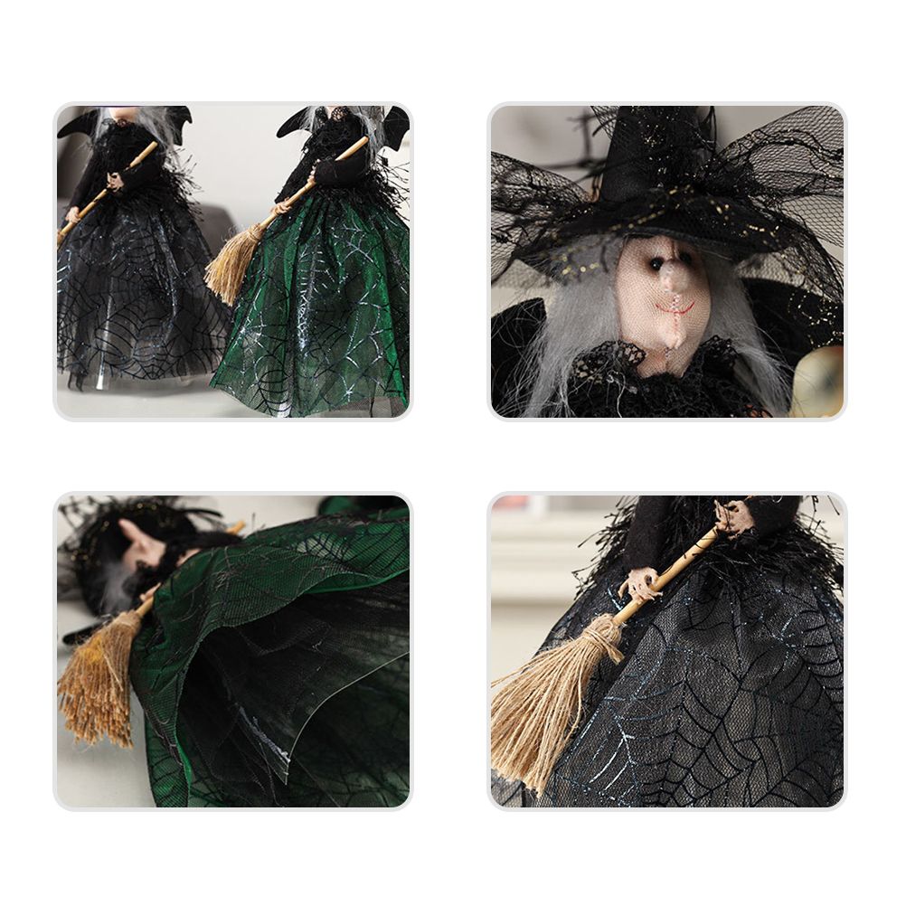 Halloween Veil Witch with Spider Web Skirt Doll Halloween Desktop Ornament view 9