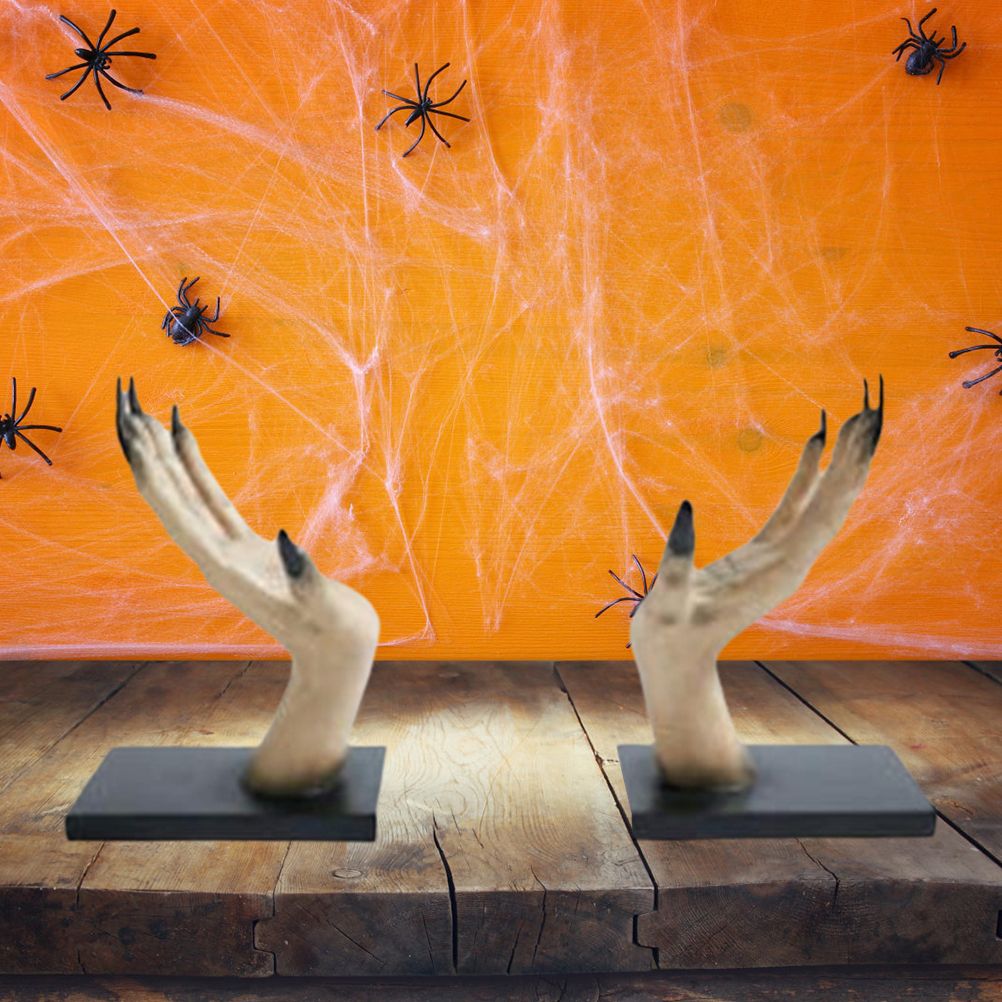 Halloween Horror Witch Hand Book Stand Resin Witch Hand Ornament Halloween view 3
