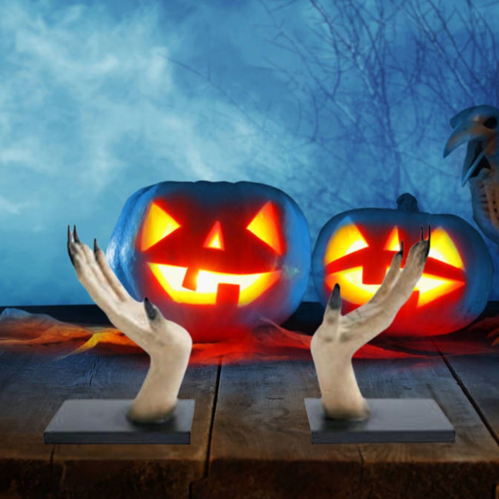 Halloween Horror Witch Hand Book Stand Resin Witch Hand Ornament Halloween view 5