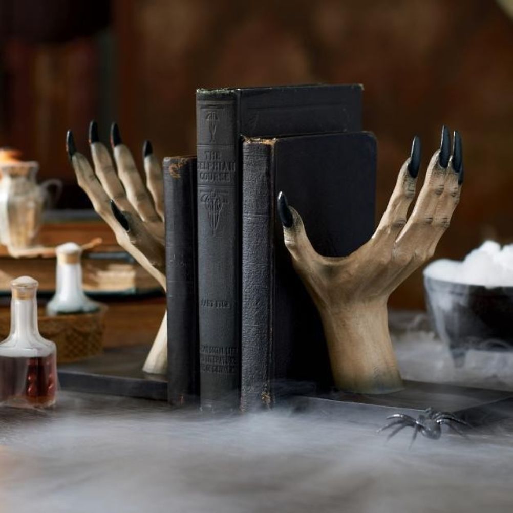 Halloween Horror Witch Hand Book Stand Resin Witch Hand Ornament Halloween view 6