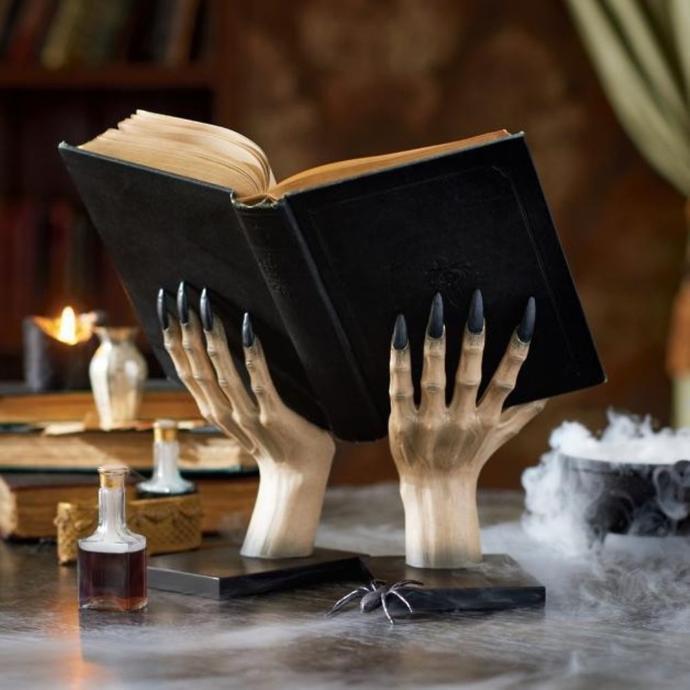Halloween Horror Witch Hand Book Stand Resin Witch Hand Ornament Halloween view 7