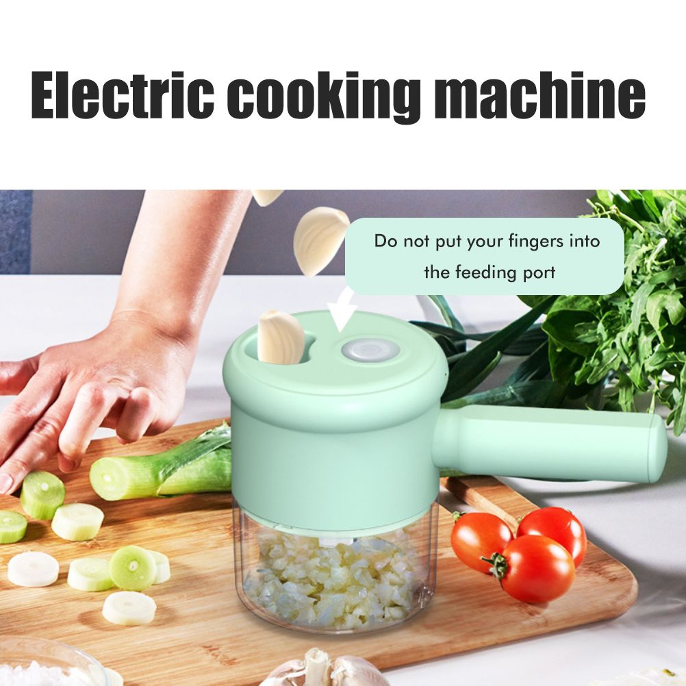 2 in 1 Handheld Electric Garlic Grinder Vegetable Cutter Portable Food view 3