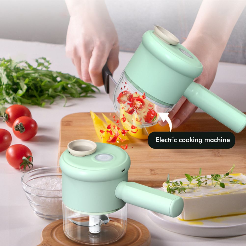 2 in 1 Handheld Electric Garlic Grinder Vegetable Cutter Portable Food view 7