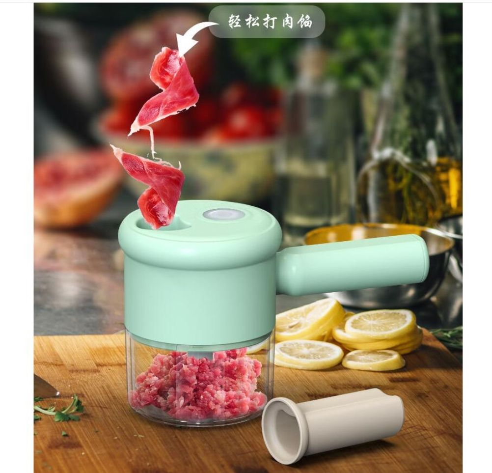 2 in 1 Handheld Electric Garlic Grinder Vegetable Cutter Portable Food view 11