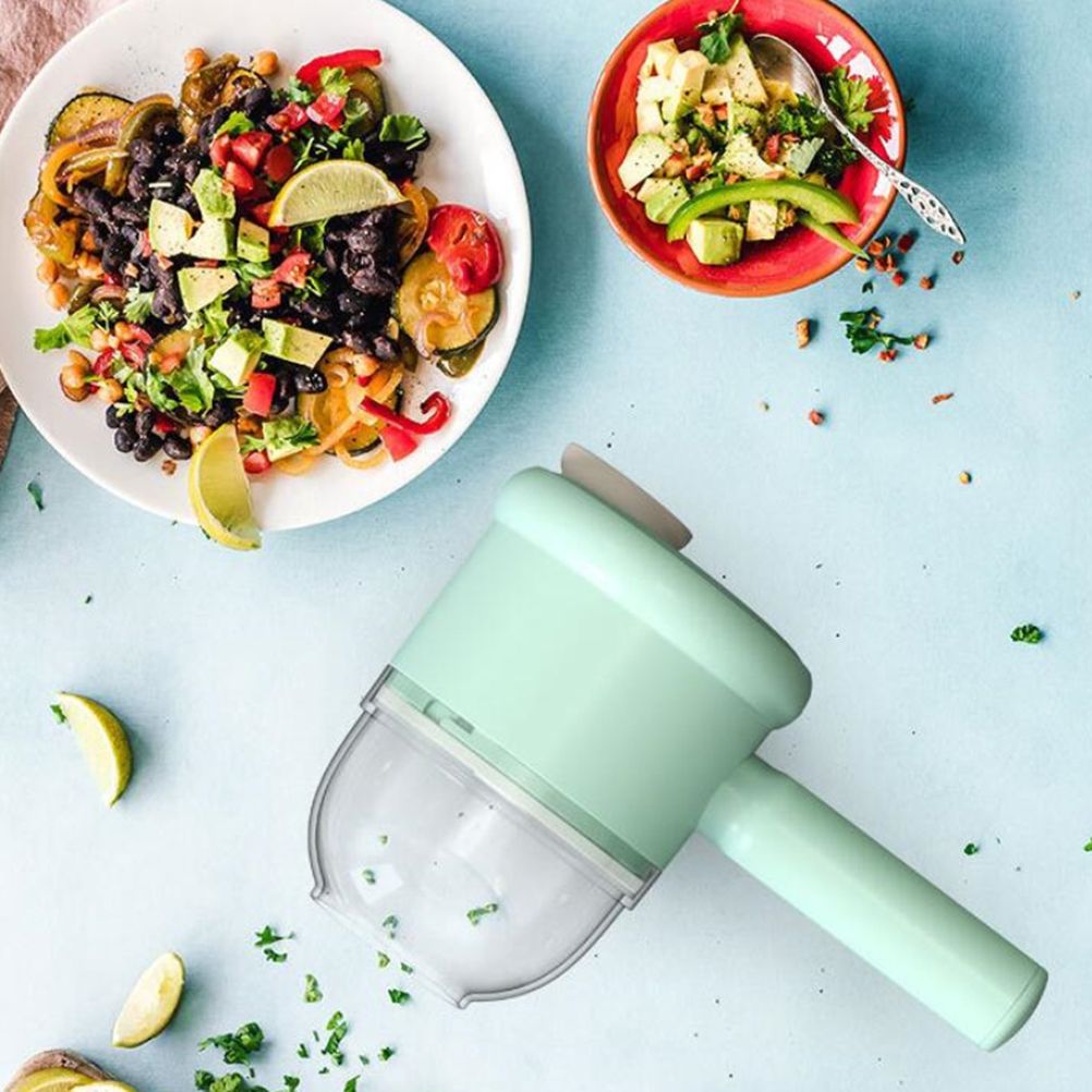 2 in 1 Handheld Electric Garlic Grinder Vegetable Cutter Portable Food view 12