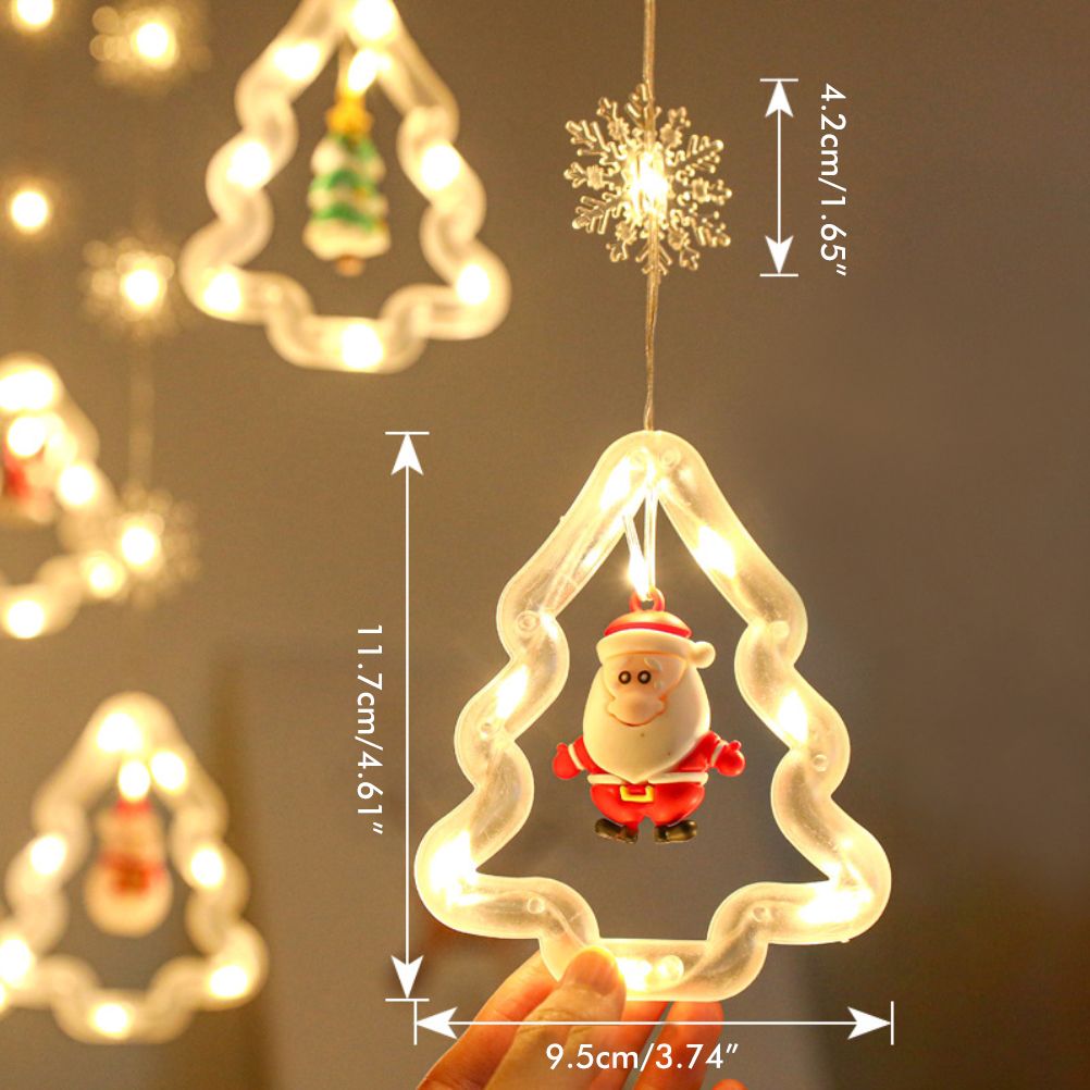Fairy Christmas Lights LED Star Christmas Tree Snowman Santa String Lights for view 3