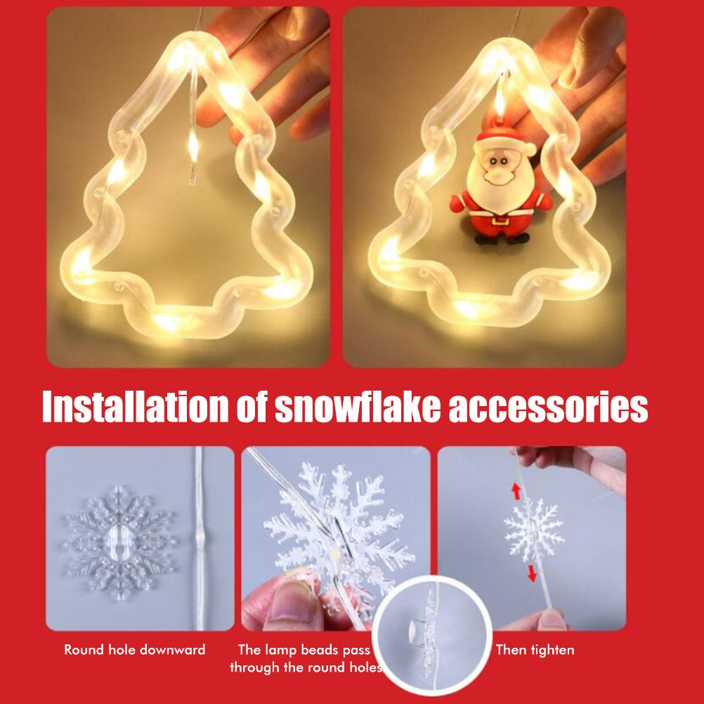 Fairy Christmas Lights LED Star Christmas Tree Snowman Santa String Lights for view 4