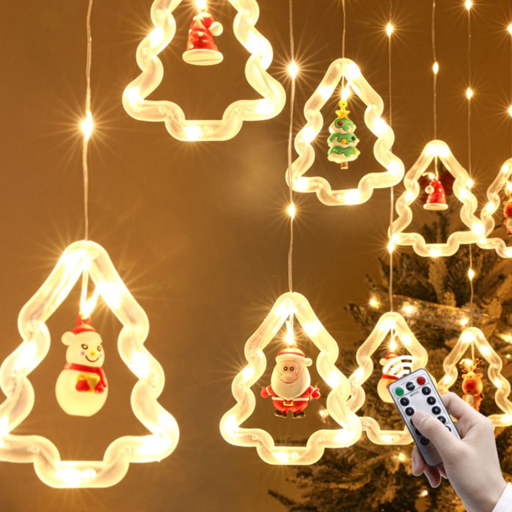 Fairy Christmas Lights LED Star Christmas Tree Snowman Santa String Lights for view 5