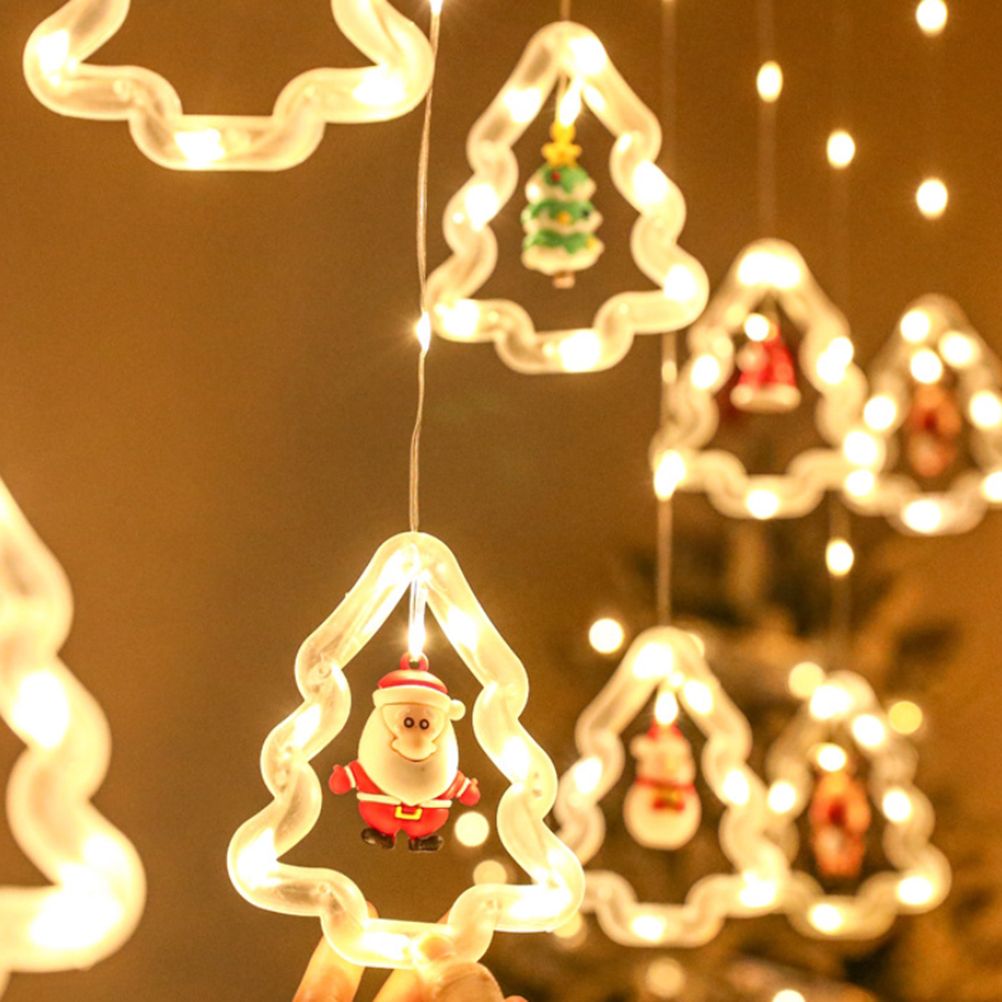 Fairy Christmas Lights LED Star Christmas Tree Snowman Santa String Lights for view 8
