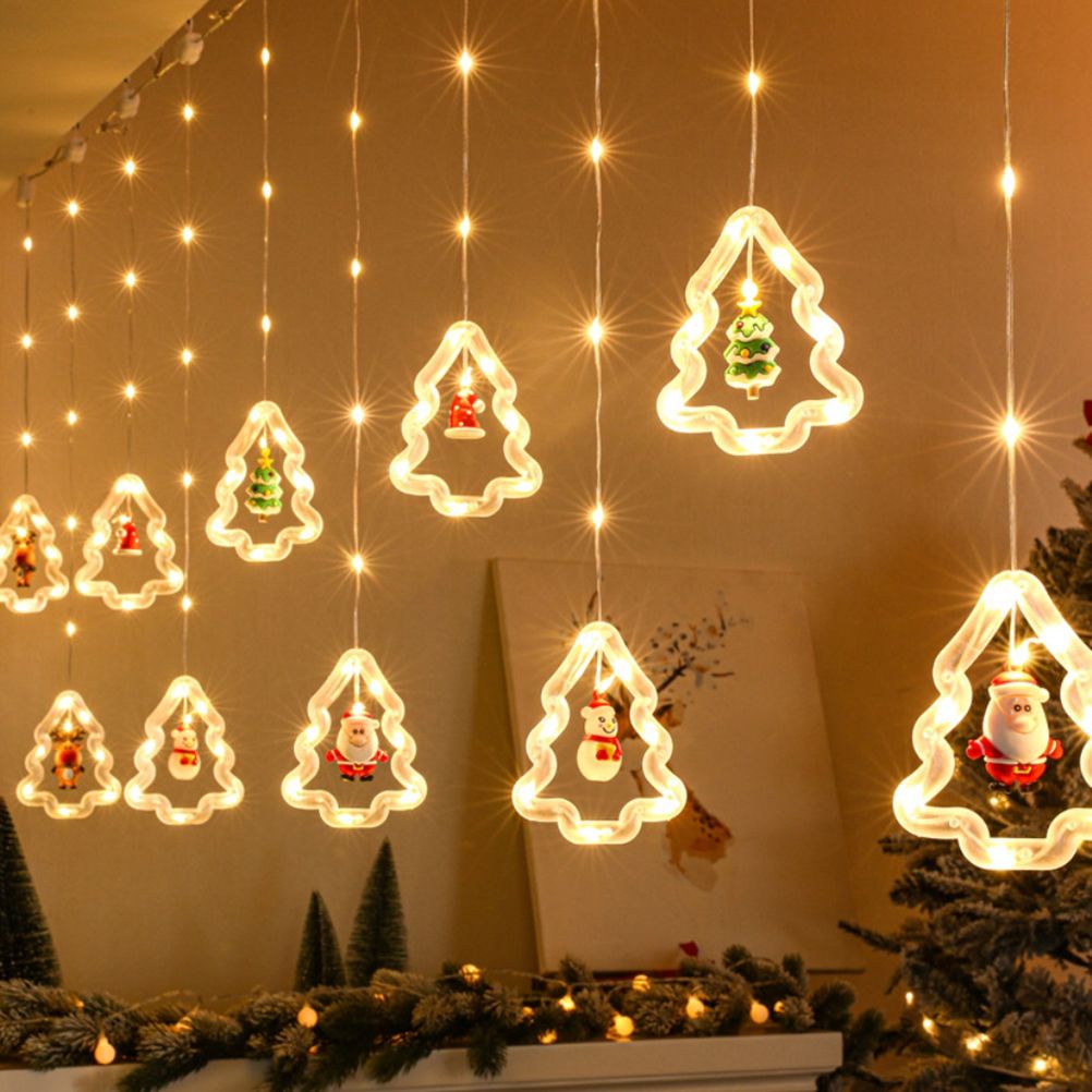 Fairy Christmas Lights LED Star Christmas Tree Snowman Santa String Lights for view 9