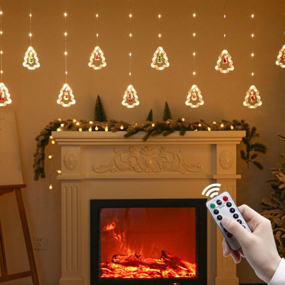 Fairy Christmas Lights LED Star Christmas Tree Snowman Santa String Lights for view 11