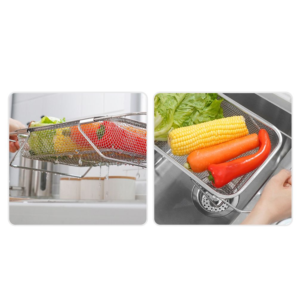 Over the Sink Colander Stainless Steel Expandable Strainer Basket Colander view 7