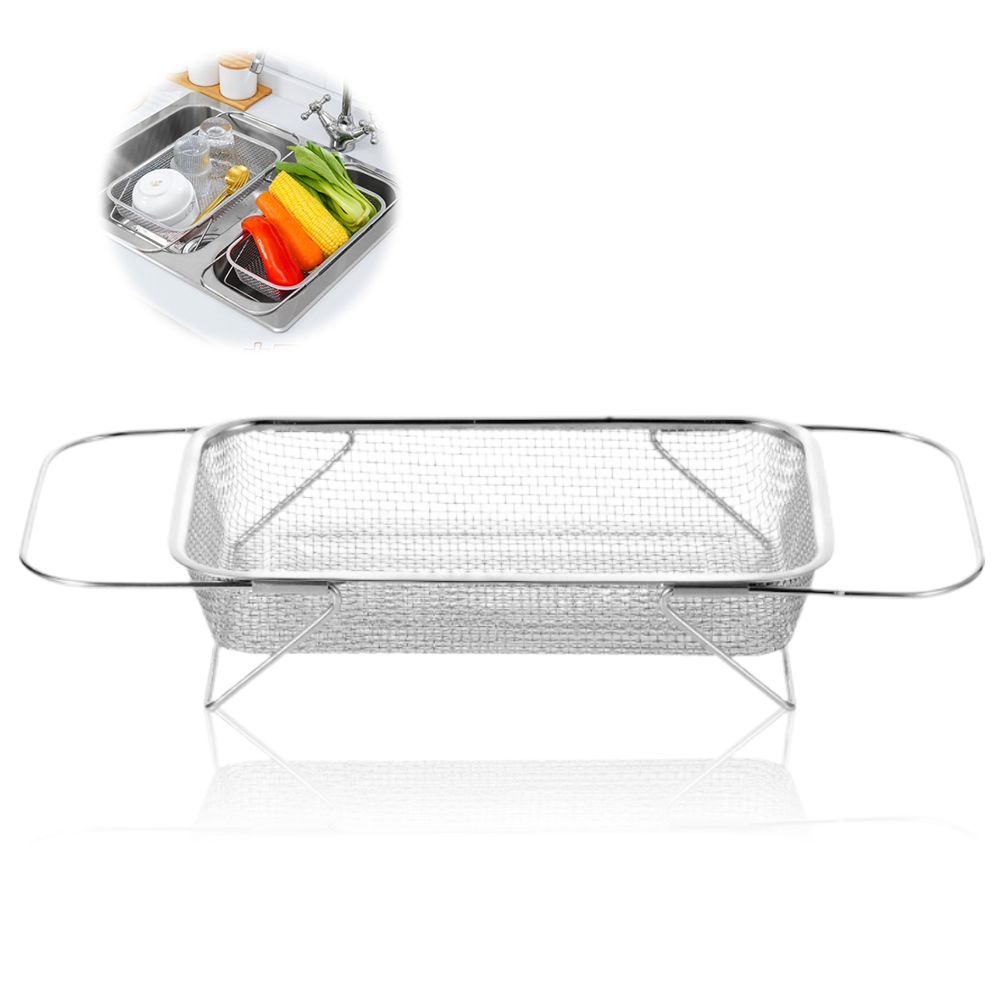 Over the Sink Colander Stainless Steel Expandable Strainer Basket Colander view 8