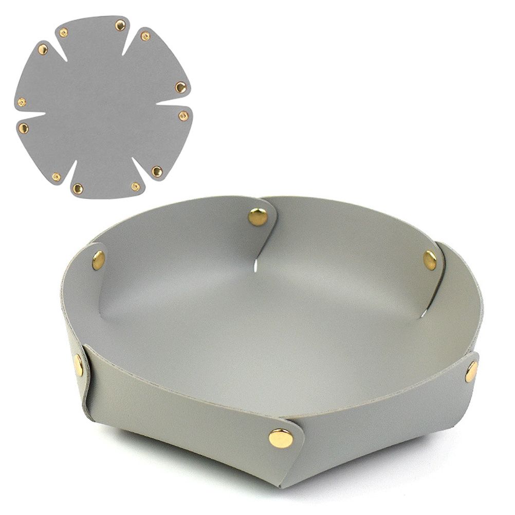 PU Leather Tray Organizer Caddy Hexagonal Storage Tray Box for Key Phone Coin
