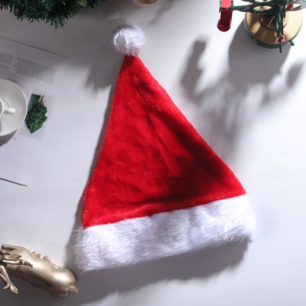 LED Christmas Hat Light Up Plush Santa Hat Christmas Costume Props Holiday view 5