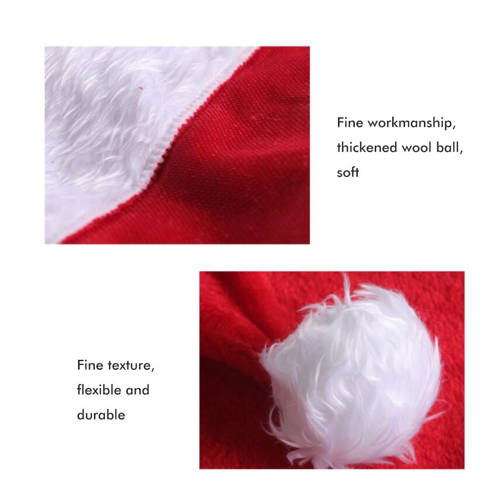LED Christmas Hat Light Up Plush Santa Hat Christmas Costume Props Holiday view 7