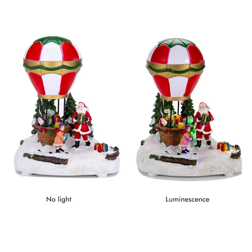 LED Light Up Christmas Tabletop Decoration Resin Lighted Snack Shop Vintage view 3